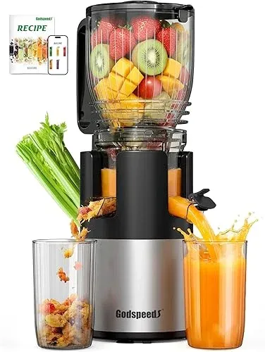 Juicer Machines with 5.8" Large Feed Chute, Slow Masticating Cold Press Juicer f