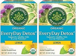 Traditional Medicinals Tea, Organic Everyday Detox Lemon, Supports Healthy Skin 